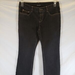Tahari Black with Golden Shimmer Jeans sz 6